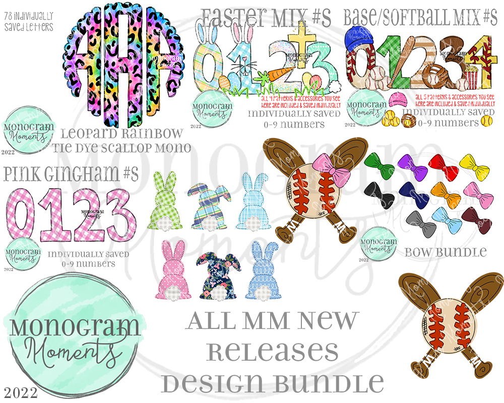 New Release Bundle 3/1/22 - Save 50% - 9 Total Designs