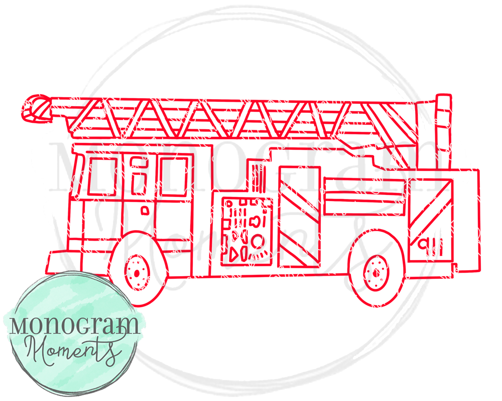 Outlined Firetruck