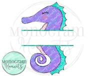 Seahorse Name Plate-Purple