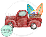 Red Beach Things Vintage Truck