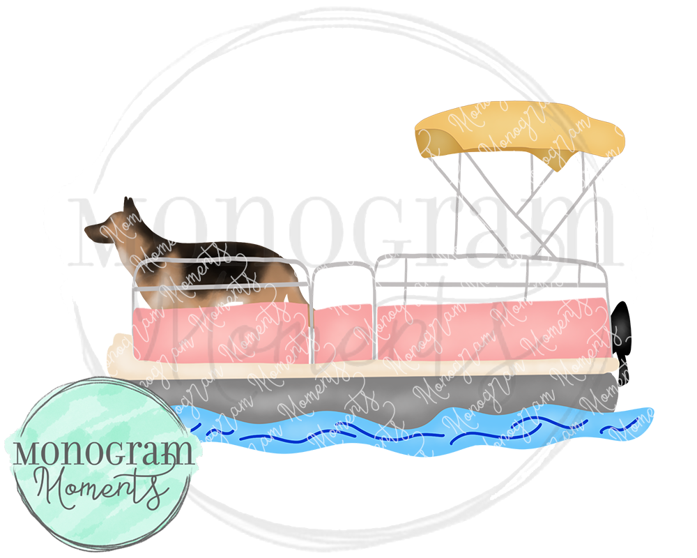 Girl's German Shepherd Pontoon Boat