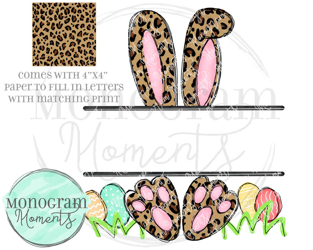 Leopard Print Bunny Name Plate