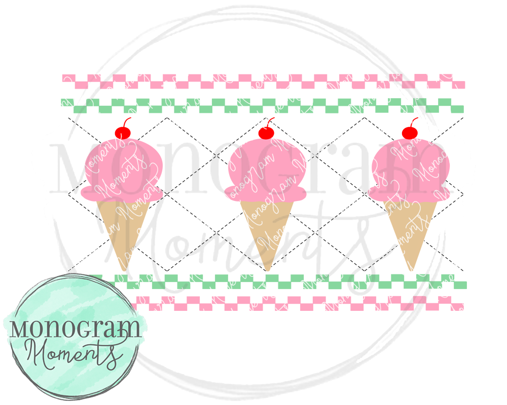 Pink Ice Cream Faux Smock