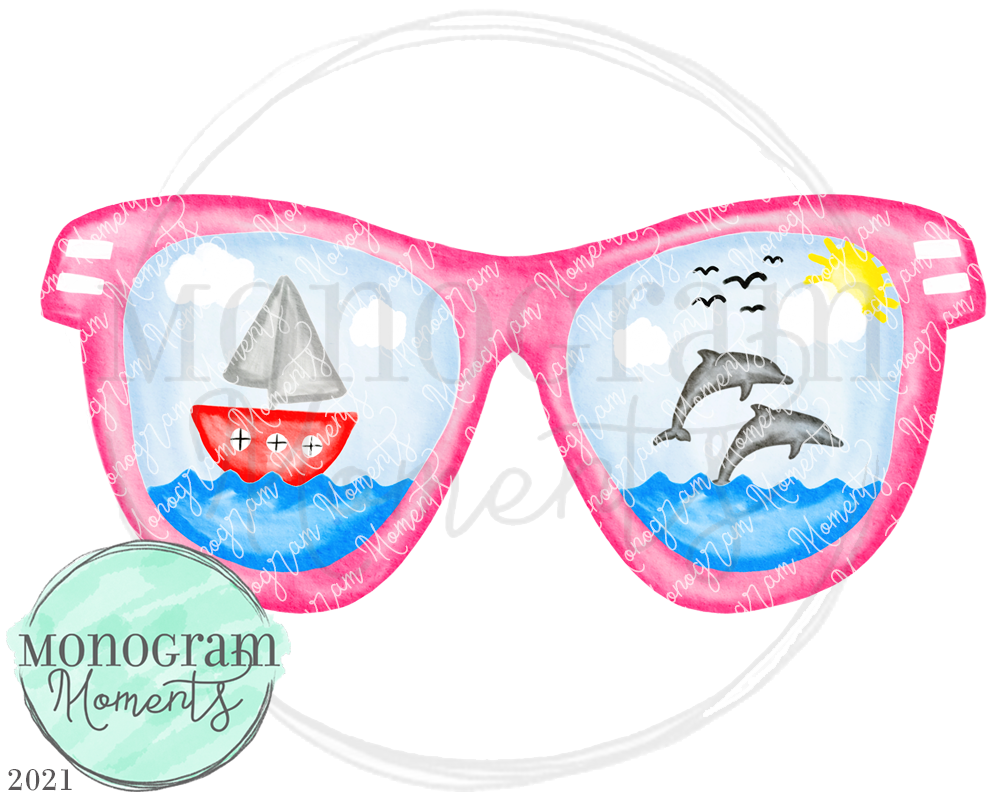 Pink Sunglasses Beach