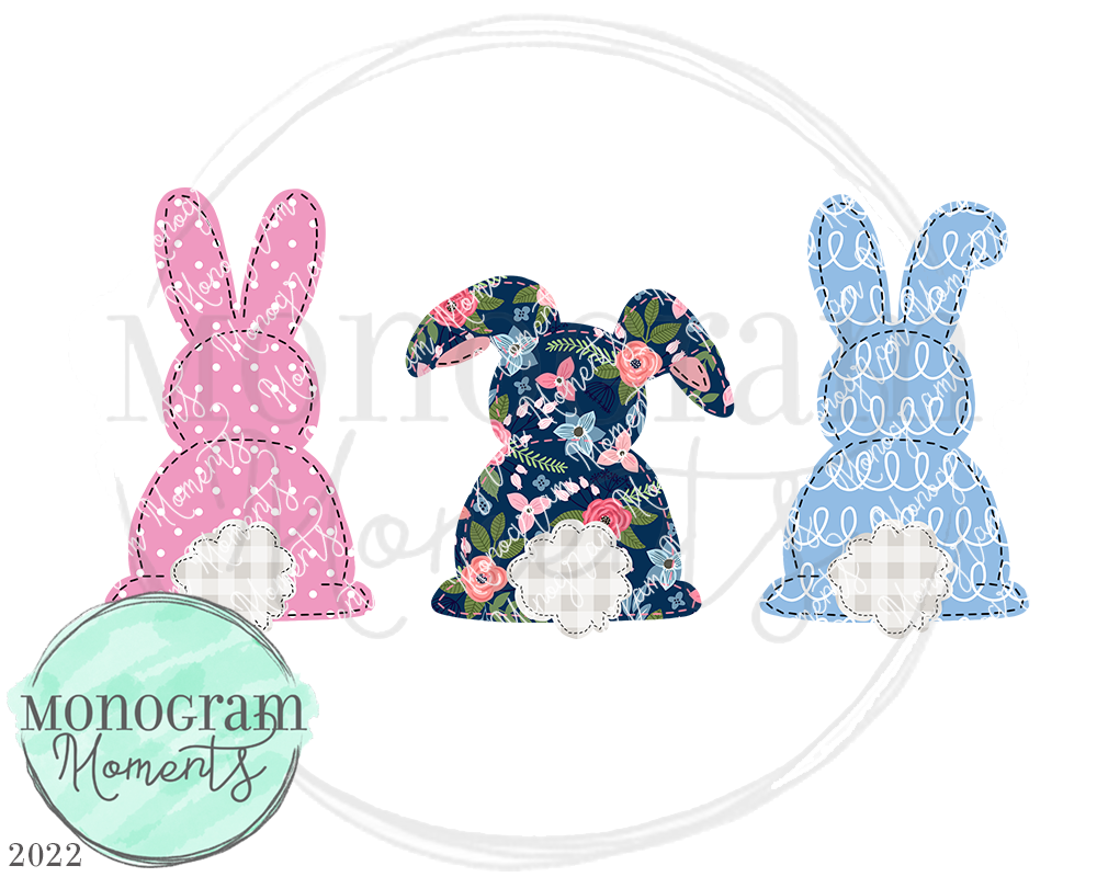 Girl's Stitched Bunny Tail Trio