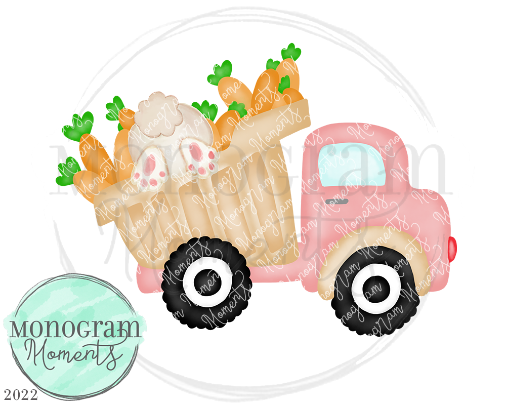 Pink Easter Bunny Dump Truck