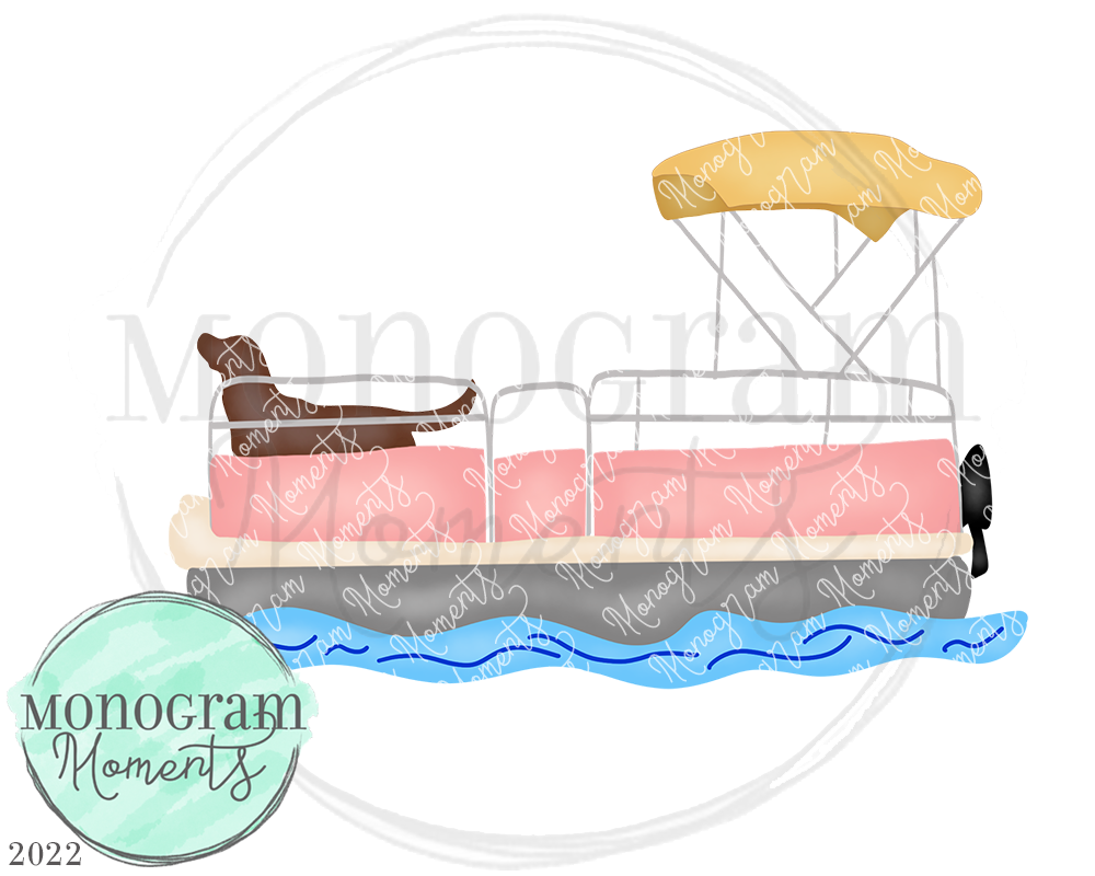 Girl's Brown Dog Pontoon Boat