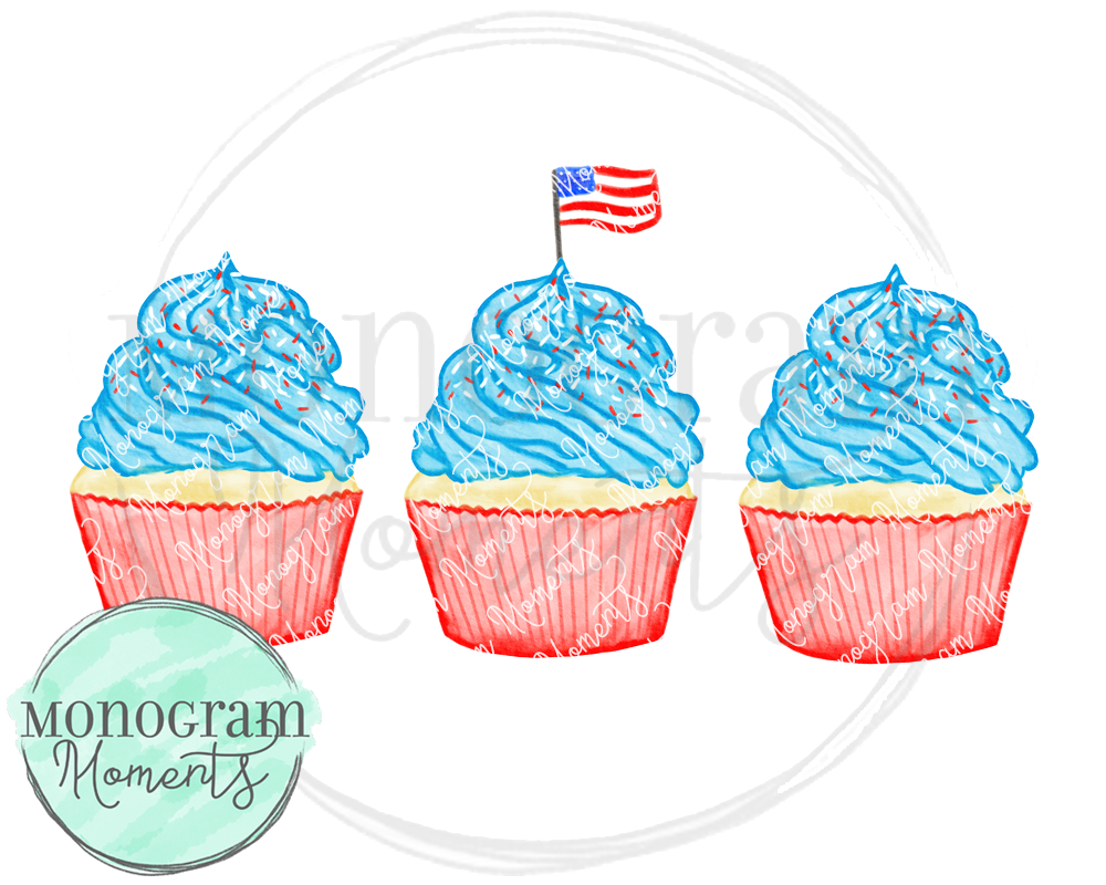 4th of July Cupcake Trio