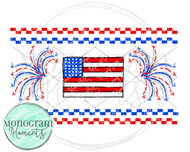 Flag & Fireworks - Faux Smocking