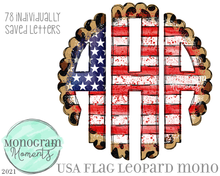 Load image into Gallery viewer, Leopard USA Flag Scallop Mono

