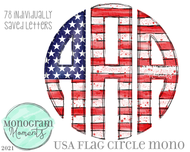 USA Flag Circle Mono