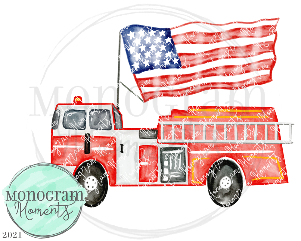 USA Flag Firetruck