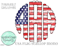 Load image into Gallery viewer, USA Flag Scallop Mono
