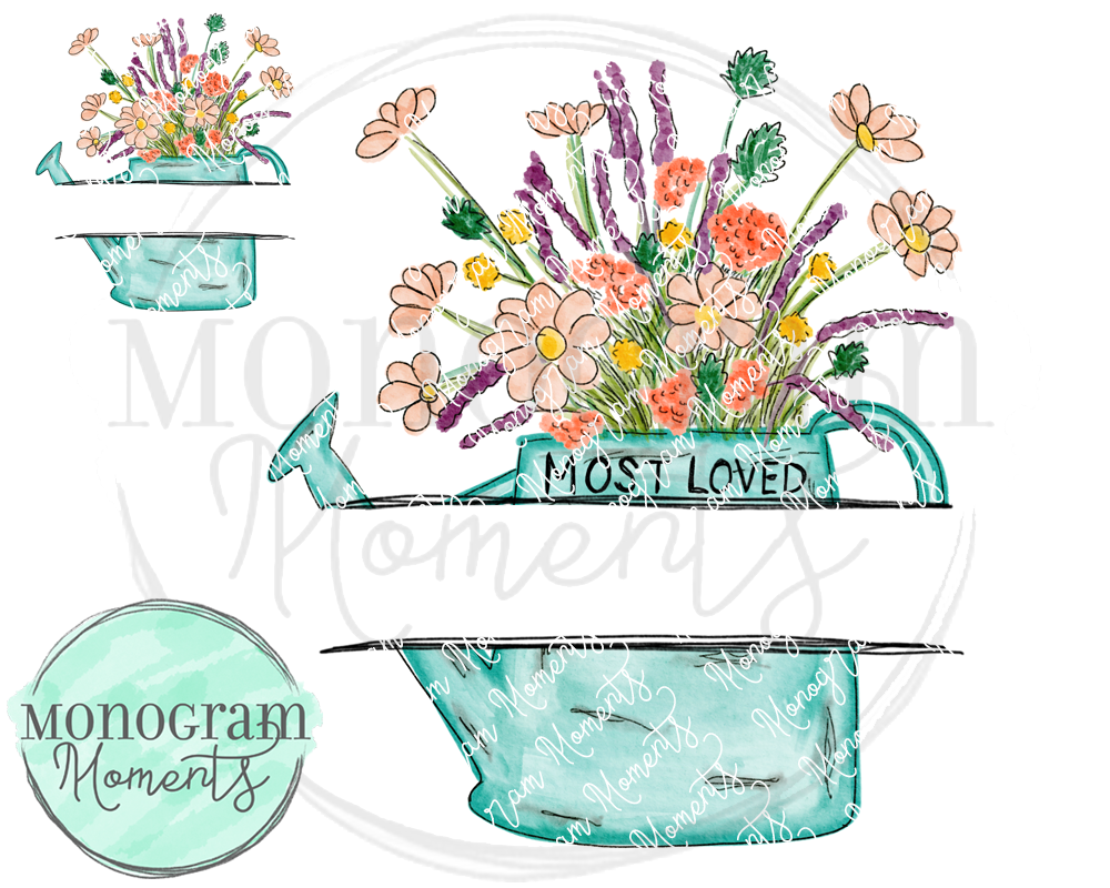 Watering Can Bouquet Name Plate