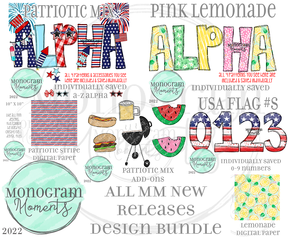 New Release Bundle 4/26/22 - Save 50% - 6 Total Designs