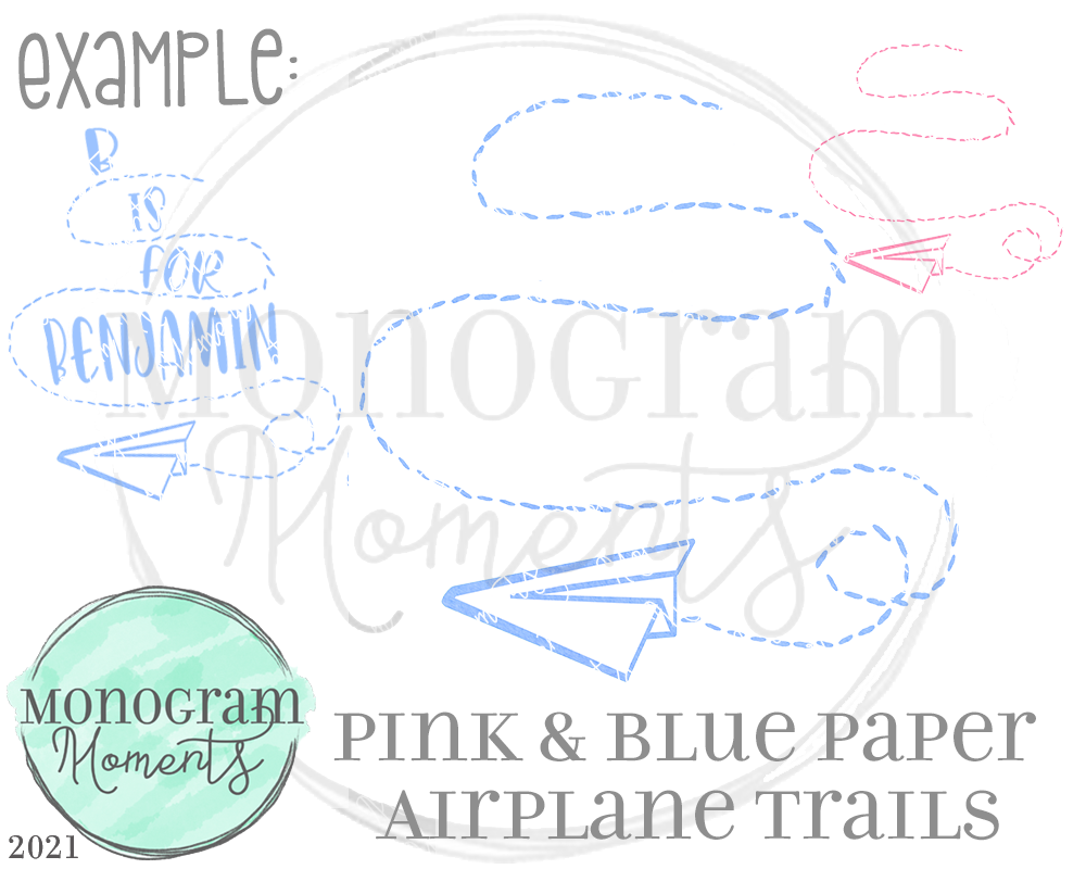 Paper Airplane Trail Bundle – Monogram Moments