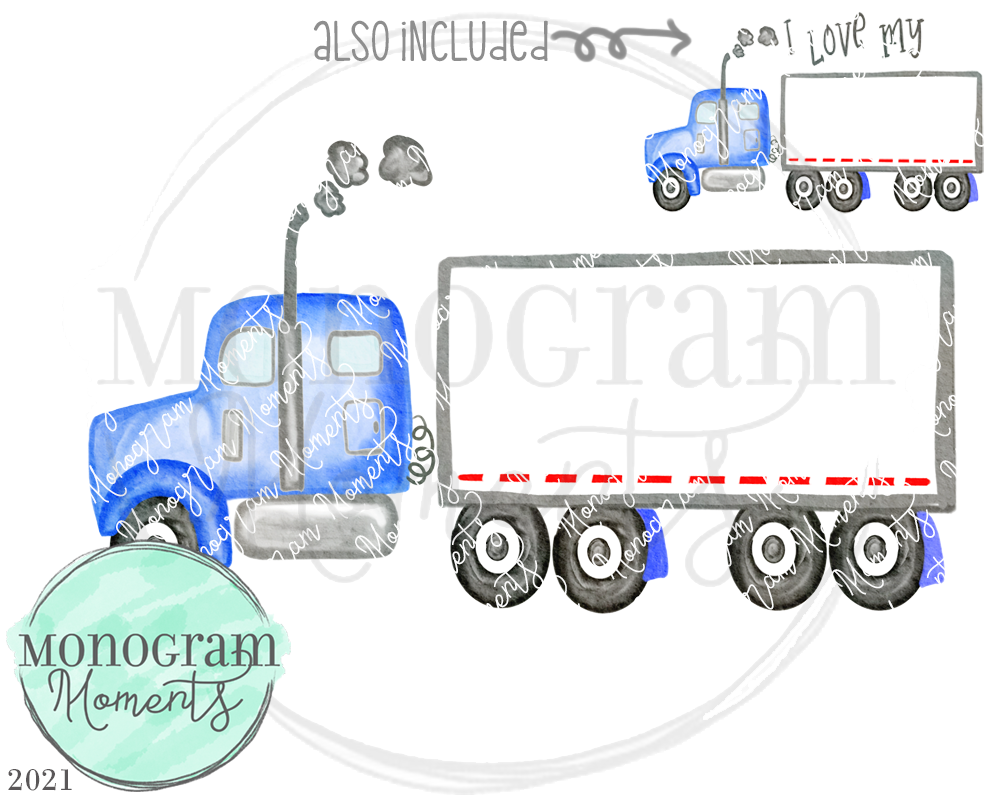 Blue Tractor Trailer Truck