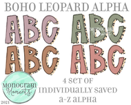 Boho Leopard Alpha x4