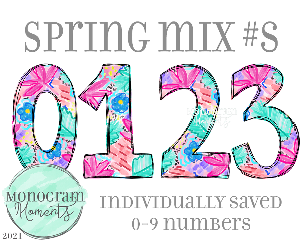 Spring Mix Numbers – Monogram Moments