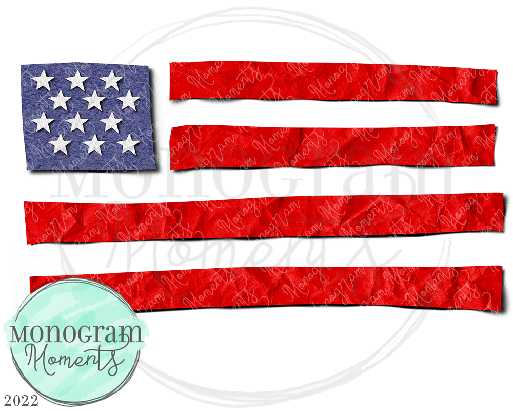 American Flag Cut Paper