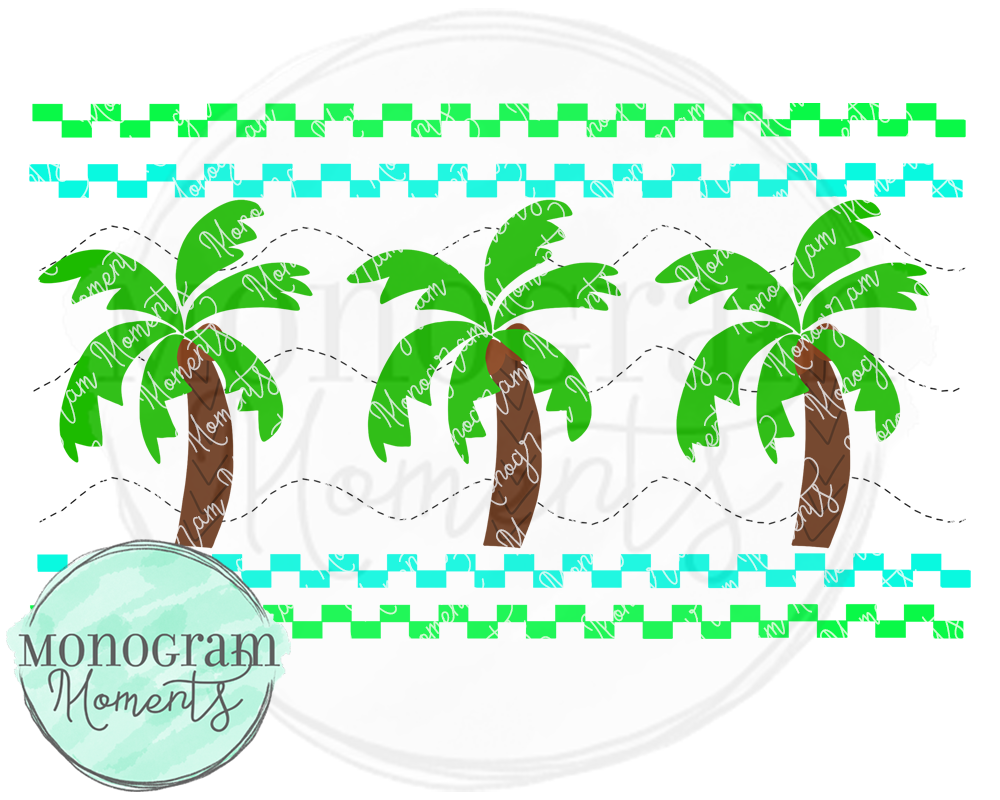 Girl's Smocked Palm Trees