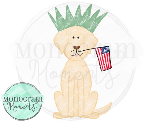patriotic yellow lab dog, boys dog design
