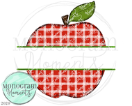 Plaid Apple Name Plate