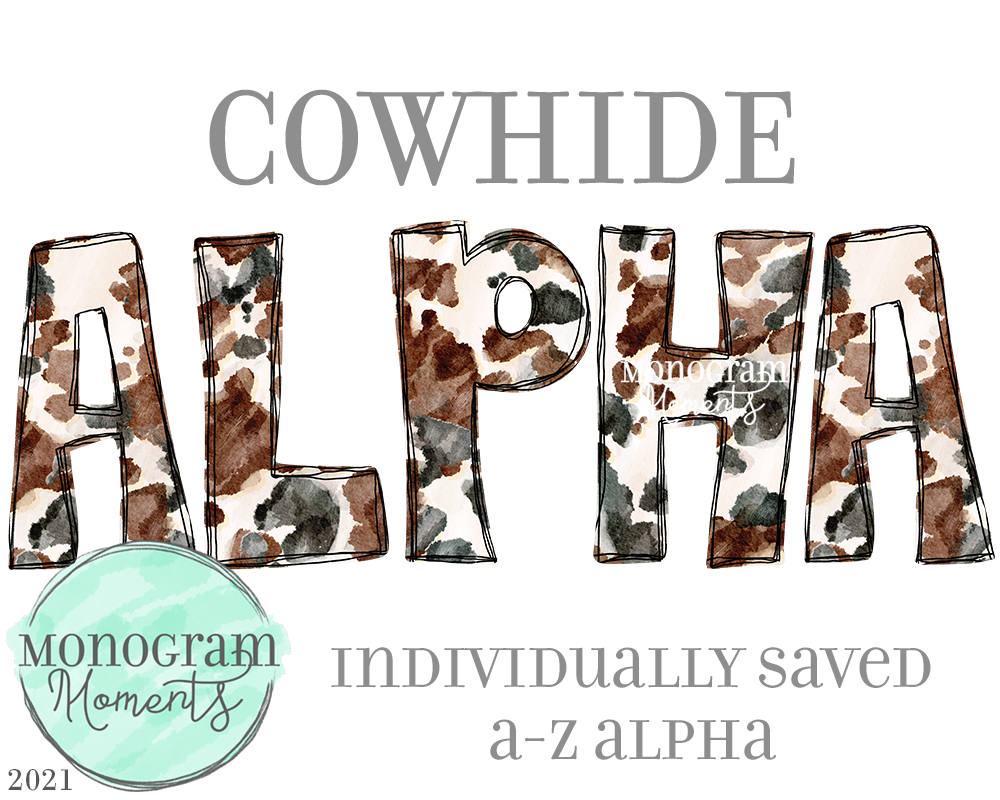 Cowhide Alpha Monogram Moments