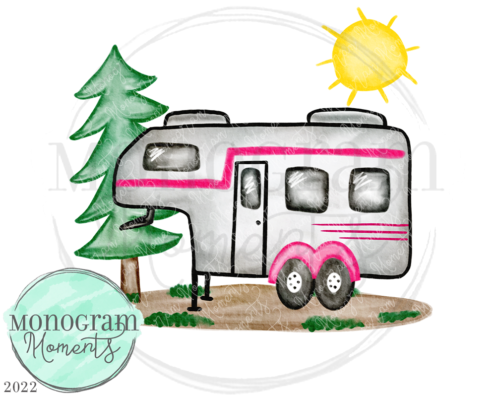 Pink Fifth Wheel Camper