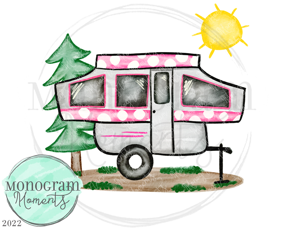 Pink Pop-Up Camper