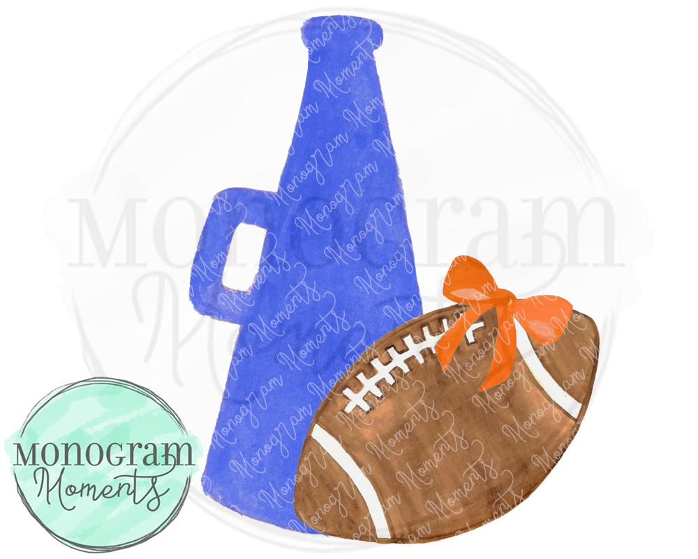 Blue and Orange Megaphone & Football