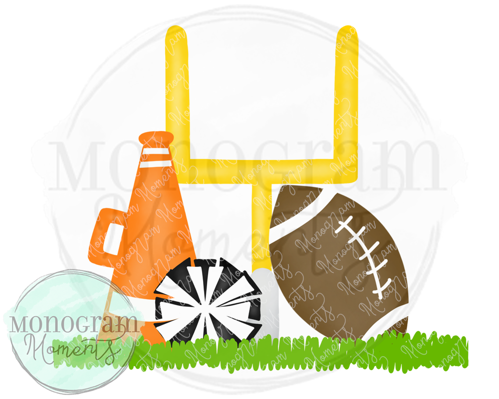 Orange & Black Cheerleader Goal Post – Monogram Moments