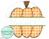 Plaid Pumpkin Name Plate