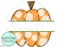 Polka Dot Pumpkin Name Plate