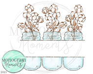 Cotton Mason Jars Name Plate