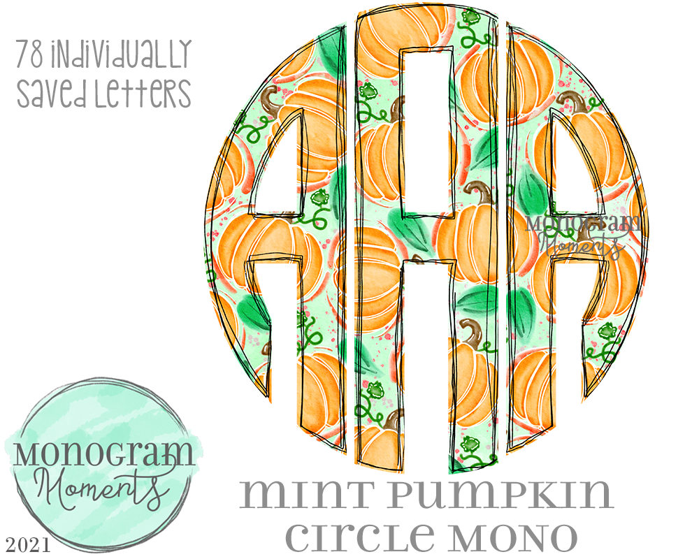 Mint Pumpkins Circle Mono