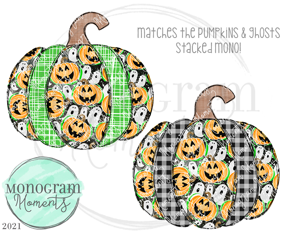 Pumpkins & Ghosts Mono Matching Pumpkins