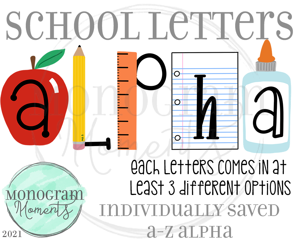 School Letters Alpha