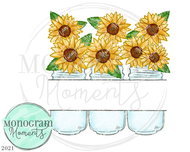 Sunflower Mason Jar Name Plate