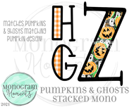 Pumpkins & Ghosts Stacked Mono