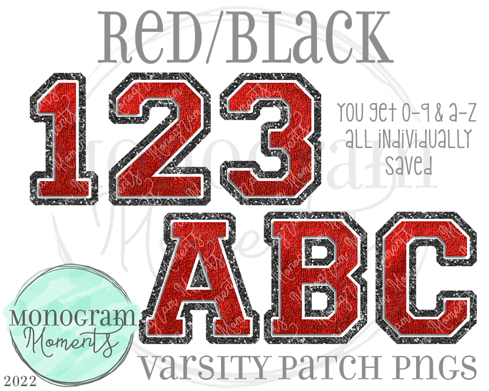Red/Black Varsity Patch Alpha