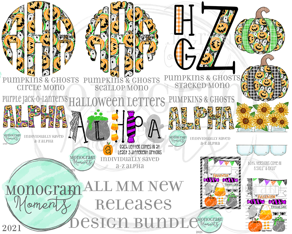 New Release Bundle 7/22/21 - Save 50% - 10 Total Designs – Monogram Moments