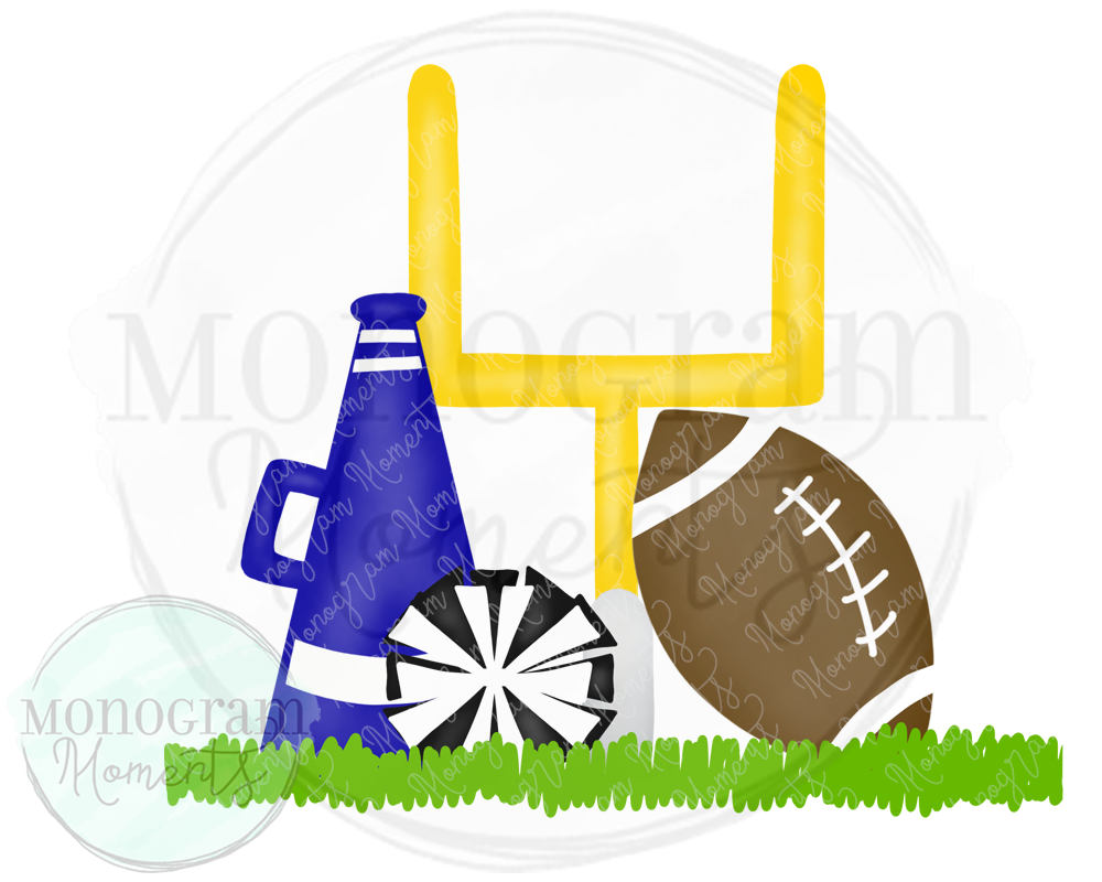 Blue Cheerleader Goal Post