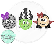 Girl's Halloween Character Trio
