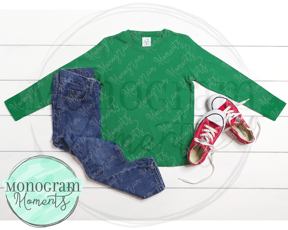 Green Long Sleeve & Red Converses Mock Up - ARB Blanks
