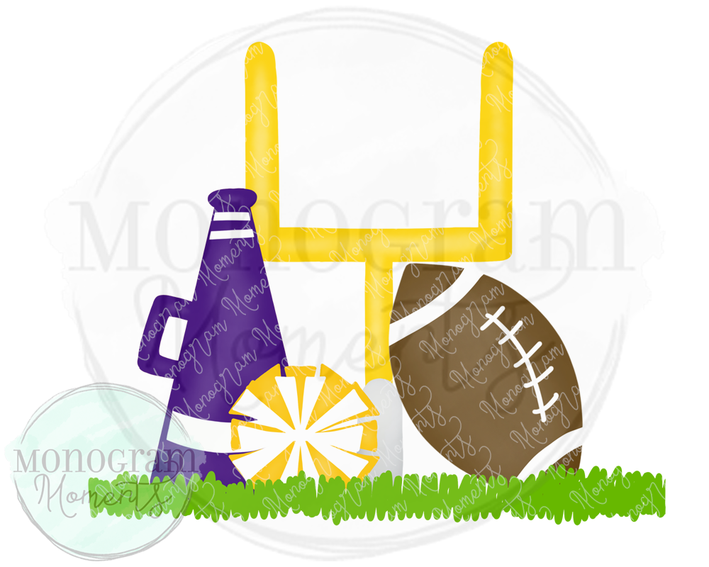 Purple & Yellow Cheerleader Goal Post – Monogram Moments