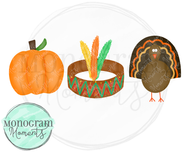 Boy's Thanksgiving Indian Trio