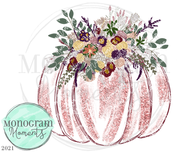 Floral Glitter Pumpkin