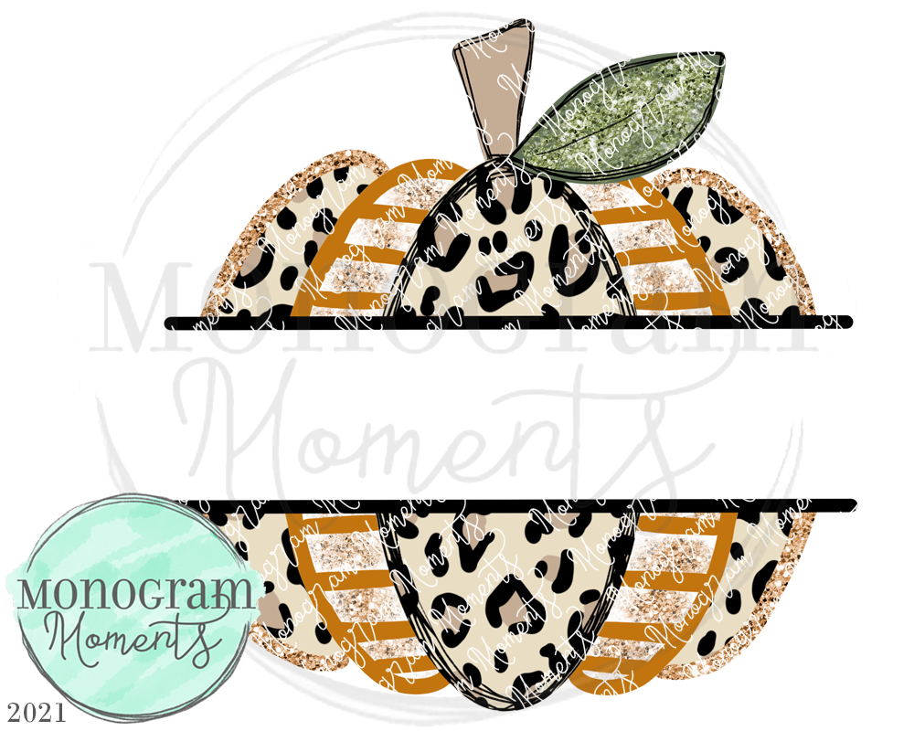 Funky Leopard Pumpkin Name Plate