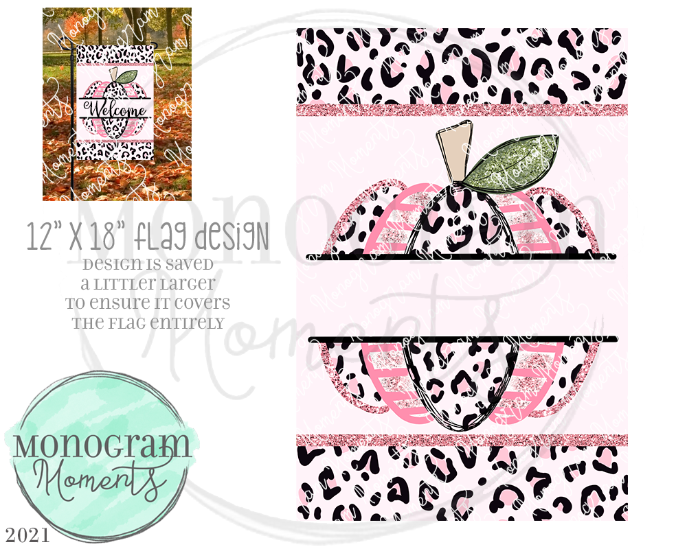Pink Funky Leopard Flag Design 12x18